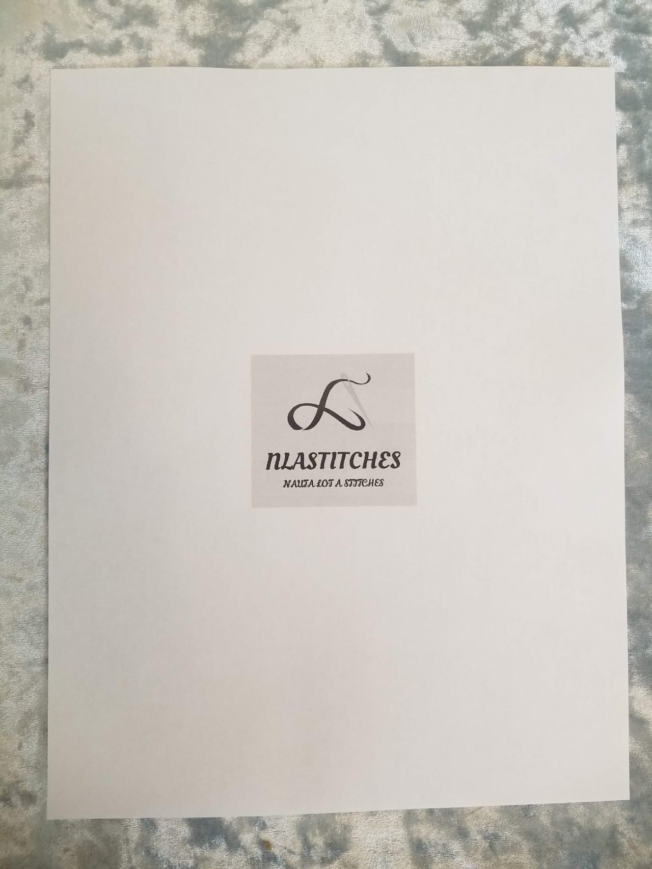 Image printed in black and white on paper